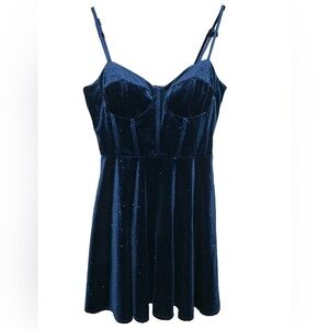 #44 Windsor Blue Slip Dress Spaghetti Strap Backless